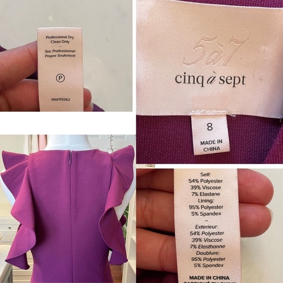 Cinq a Sept Micah Jewel-Neck Sheath Crepe High Low Cocktail Dres - Picture 3 of 3